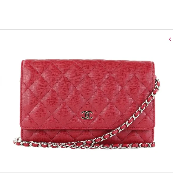 Chanel Caviar Wallet On Chain Red - Picture 2 of 7